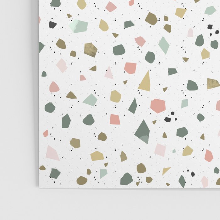 terrazzo stracciatella marble texture decorative pattern Poster Gallery Image 3
