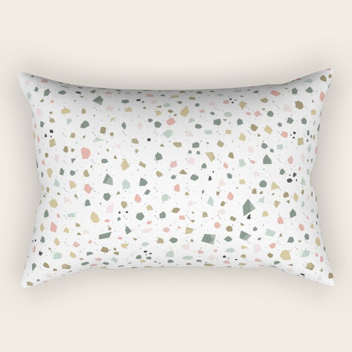 terrazzo stracciatella marble texture decorative pattern Rectangular Pillow Gallery Image 2