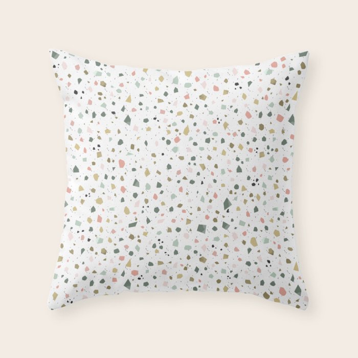 terrazzo stracciatella marble texture decorative pattern Throw Pillow Gallery Image 1
