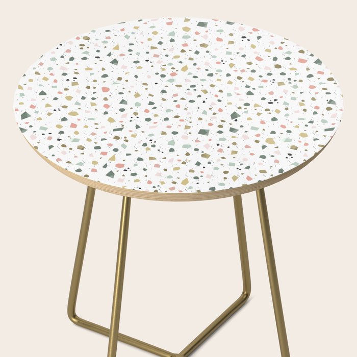 terrazzo stracciatella marble texture decorative pattern Side Table Gallery Image 2