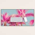 Pink Palm Trees - Surreal Nature Photography Print Desk Mat Gallery Image 1