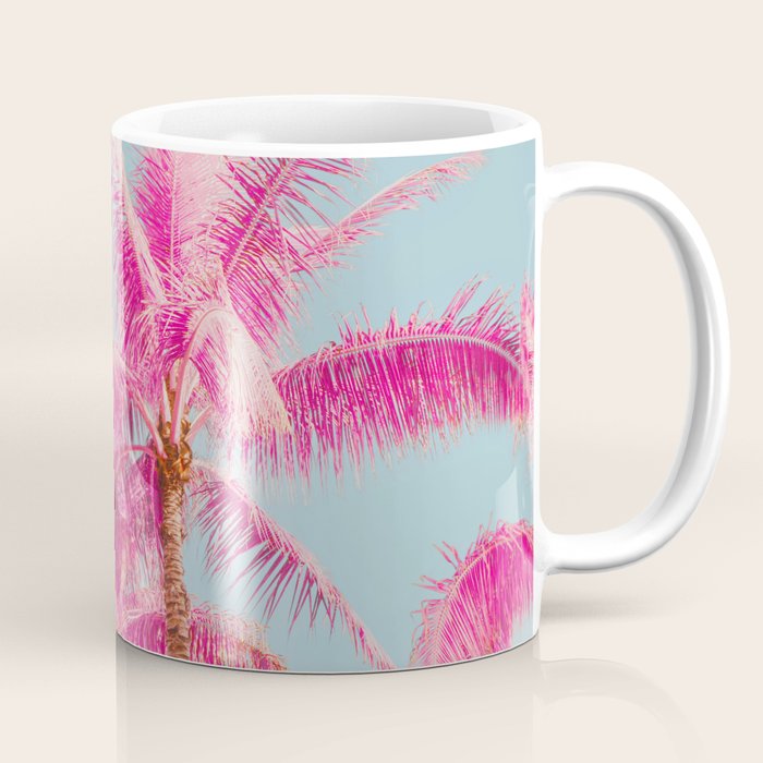 Pink Palm Trees - Surreal Nature Photography Print Coffee Mug Gallery Image 1