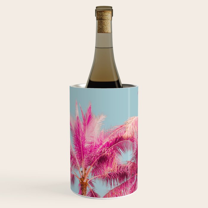 Pink Palm Trees - Surreal Nature Photography Print Wine Chiller Gallery Image 2