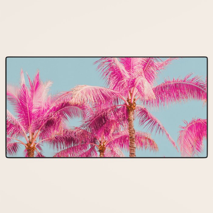 Pink Palm Trees - Surreal Nature Photography Print Desk Mat Gallery Image 3
