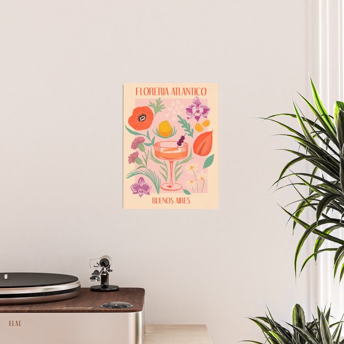 Vintage Flower Market Cocktail Bar Poster Poster Gallery Image 2