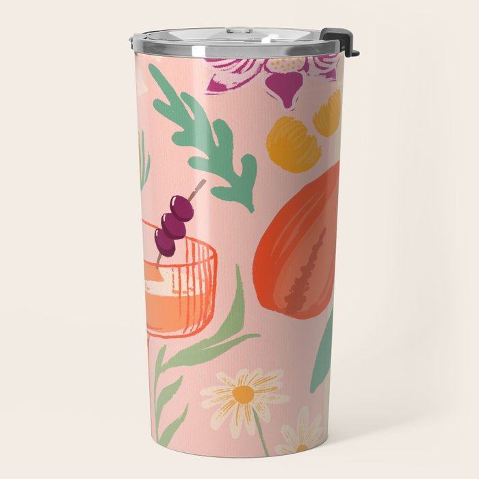 Vintage Flower Market Cocktail Bar Poster Travel Mug Gallery Image 2