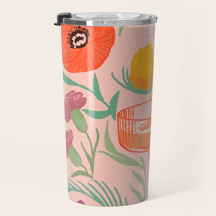 Vintage Flower Market Cocktail Bar Poster Travel Mug Gallery Image 3