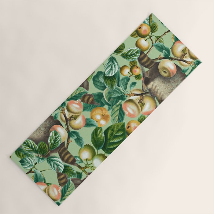 RACCOON AND FRUITS Yoga Mat Gallery Image 1