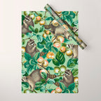 RACCOON AND FRUITS Wrapping Paper Gallery Image 1
