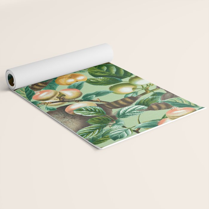 RACCOON AND FRUITS Yoga Mat Gallery Image 2
