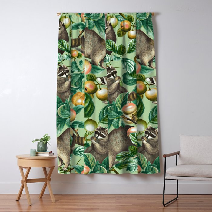 RACCOON AND FRUITS Window Curtain Gallery Image 5