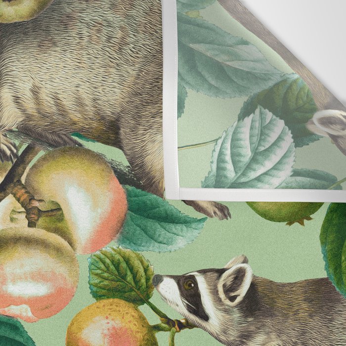 RACCOON AND FRUITS Wall Tapestry Gallery Image 3