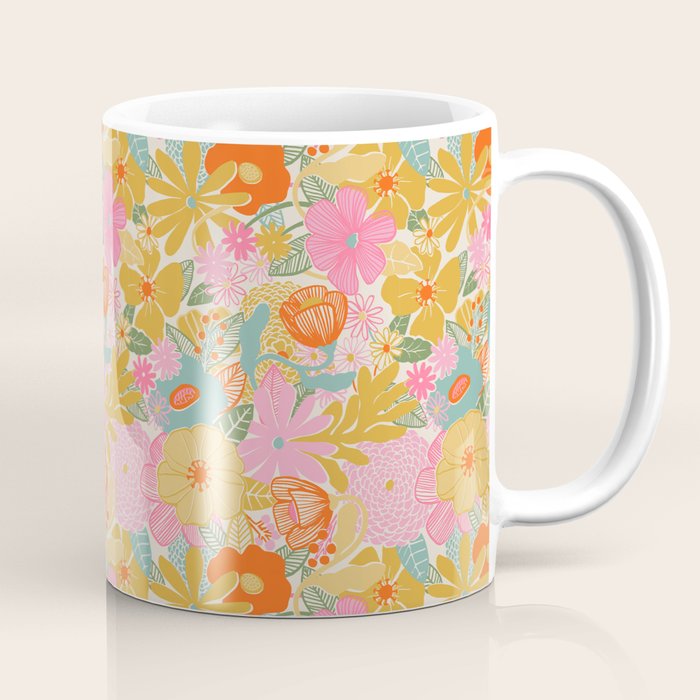 60's Retro Floral Coffee Mug Gallery Image 1