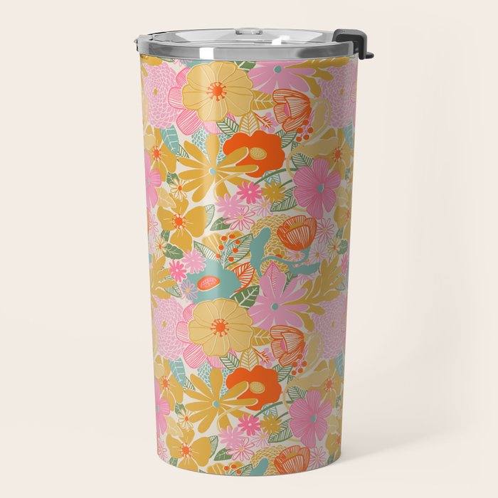 60's Retro Floral Travel Mug Gallery Image 2