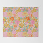 60's Retro Floral Throw Blanket Gallery Image 2