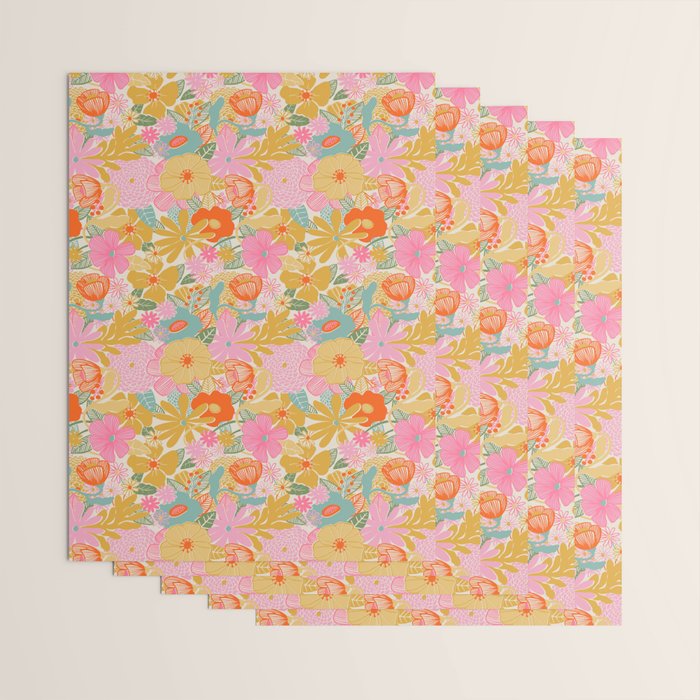 60's Retro Floral Wrapping Paper Gallery Image 3
