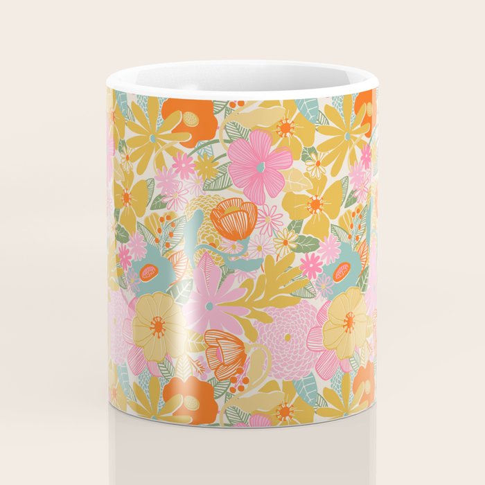 60's Retro Floral Coffee Mug Gallery Image 4