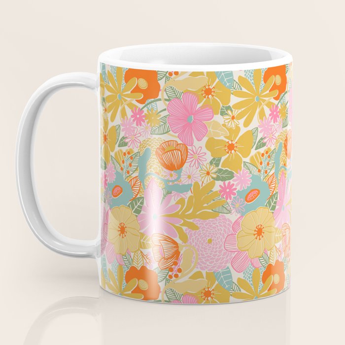 60's Retro Floral Coffee Mug Gallery Image 3