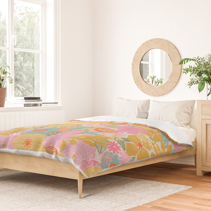 60's Retro Floral Duvet Cover Gallery Image 2