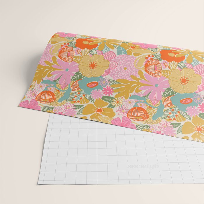 60's Retro Floral Wrapping Paper Gallery Image 2