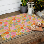 60's Retro Floral Outdoor Rug Gallery Image 2