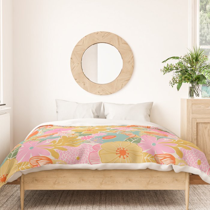 60's Retro Floral Duvet Cover Gallery Image 3