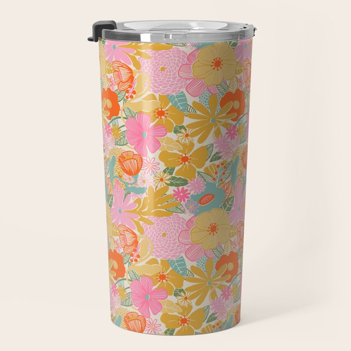 60's Retro Floral Travel Mug Gallery Image 3