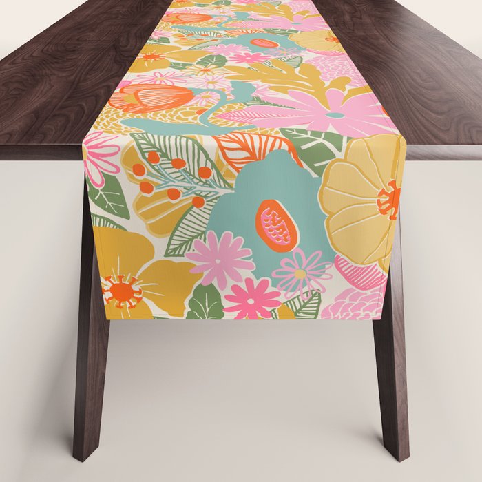 60's Retro Floral Table Runner Gallery Image 1