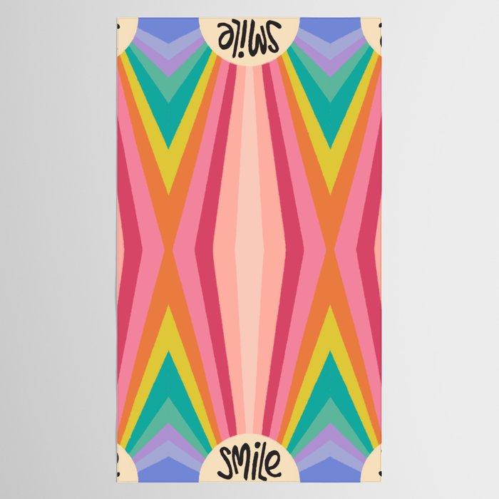 Smile - 70s Retro Sun Rainbow  Tablecloth Gallery Image 2
