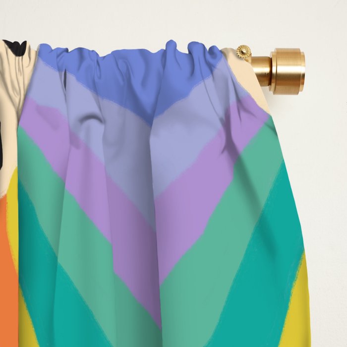 Smile - 70s Retro Sun Rainbow  Window Curtain Gallery Image 2