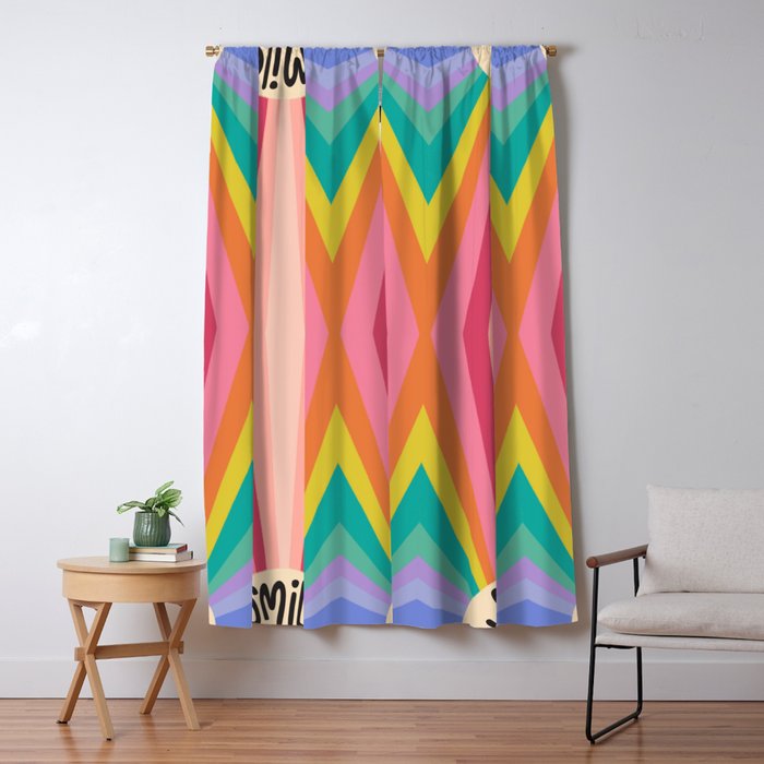 Smile - 70s Retro Sun Rainbow  Window Curtain Gallery Image 5