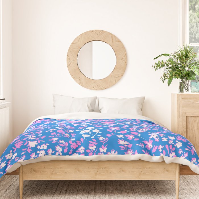 Pink and blue pop art ditsy Duvet Cover Gallery Image 3