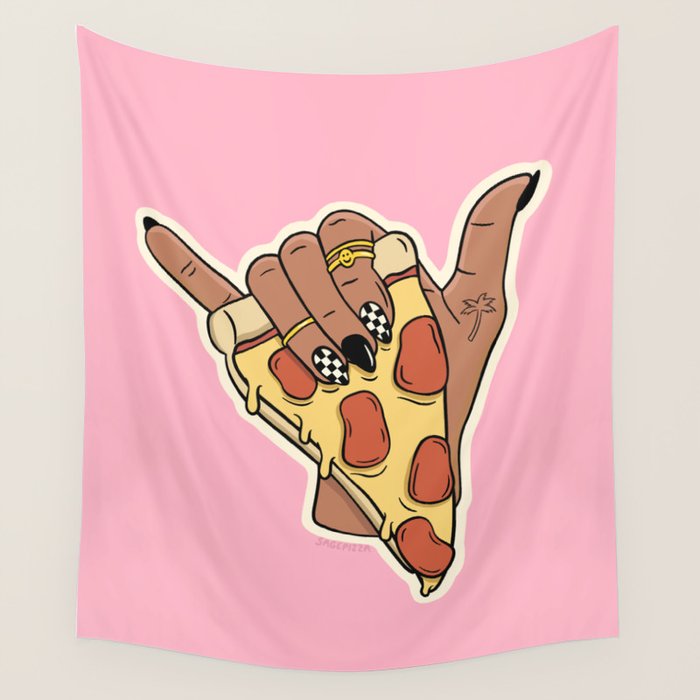 PIZZA SHAKA (DARK) Wall Tapestry Gallery Image 1