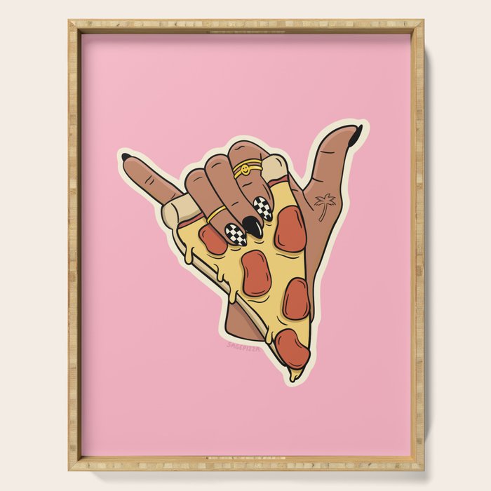 PIZZA SHAKA (DARK) Serving Tray Gallery Image 1