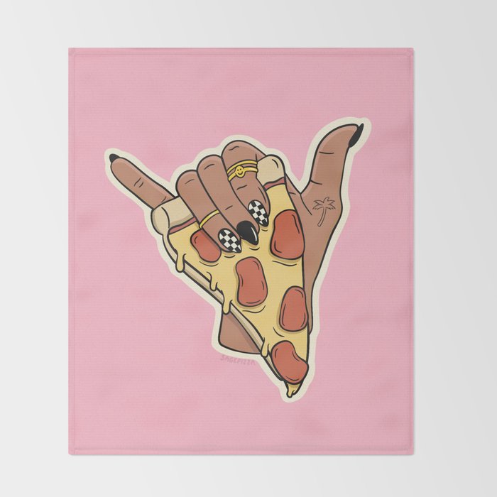 PIZZA SHAKA (DARK) Throw Blanket Gallery Image 2