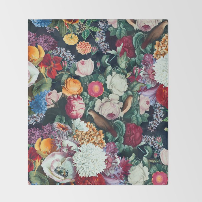 EXOTIC GARDEN - NIGHT XIII Throw Blanket Gallery Image 2