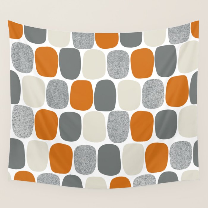 Wonky Ovals in Orange Wall Tapestry Gallery Image 4