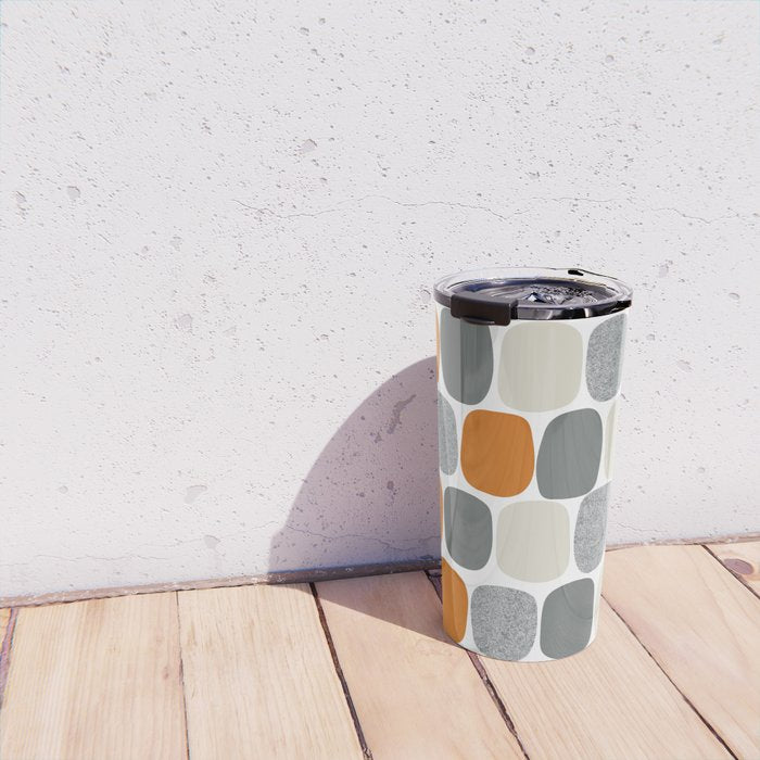 Wonky Ovals in Orange Travel Mug Gallery Image 4