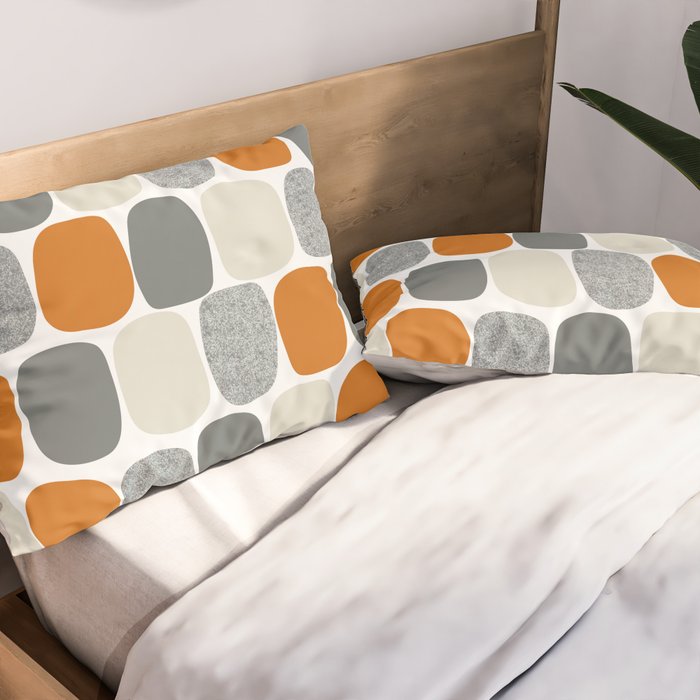 Wonky Ovals in Orange Pillow Sham Gallery Image 2