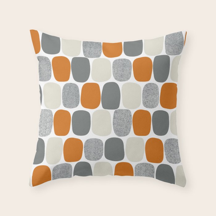 Wonky Ovals in Orange Throw Pillow Gallery Image 6