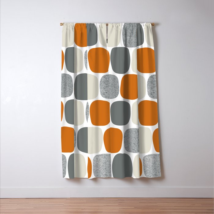 Wonky Ovals in Orange Window Curtain Gallery Image 3