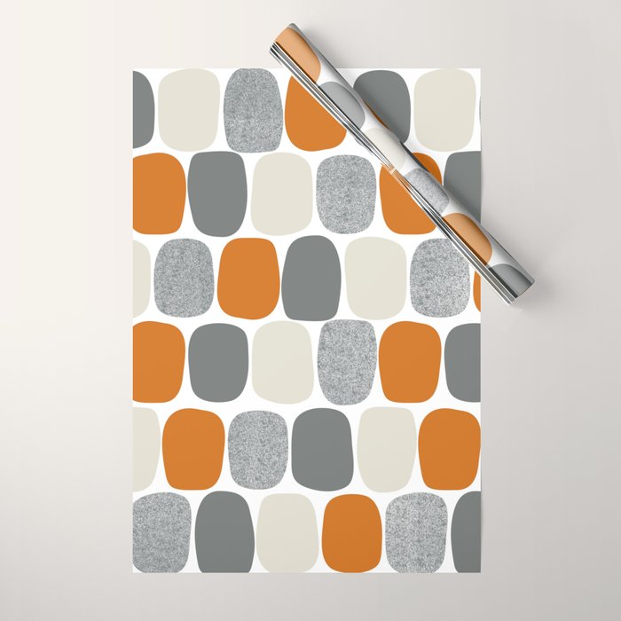 Wonky Ovals in Orange Wrapping Paper Gallery Image 1