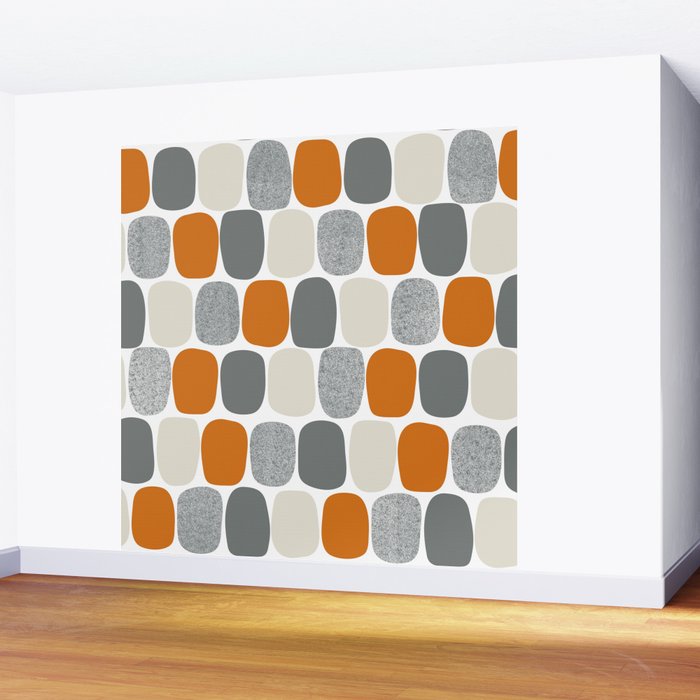 Wonky Ovals in Orange Wall Mural Gallery Image 2