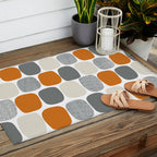 Wonky Ovals in Orange Outdoor Rug Gallery Image 2