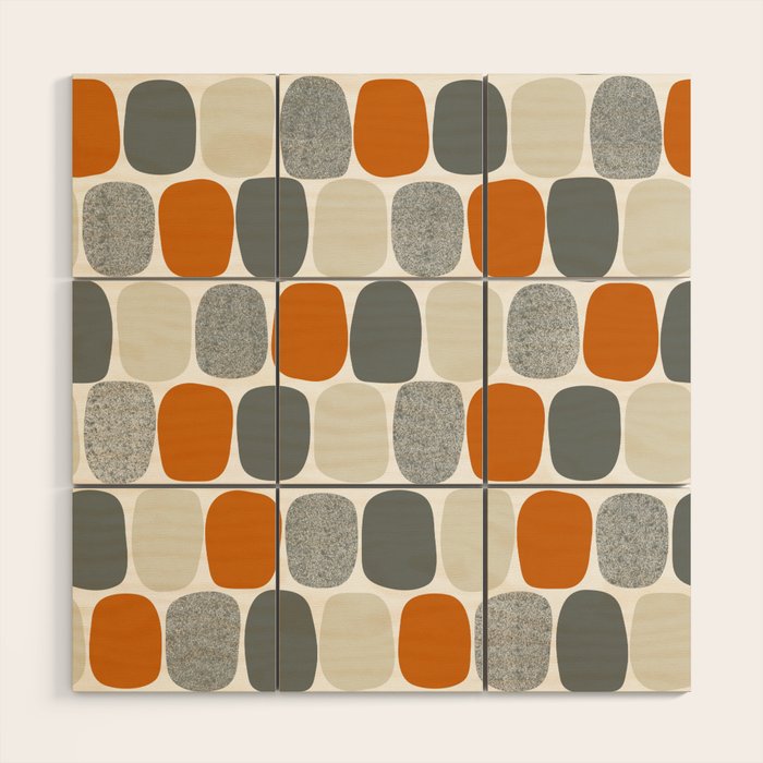 Wonky Ovals in Orange Wood Wall Art Gallery Image 1
