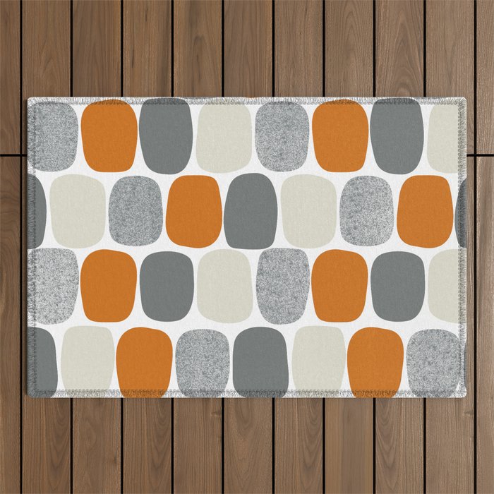 Wonky Ovals in Orange Outdoor Rug Gallery Image 1