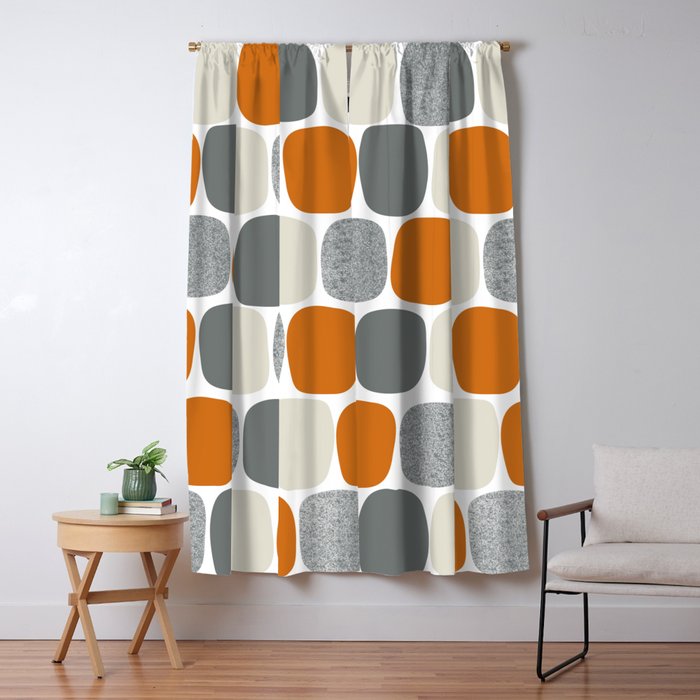 Wonky Ovals in Orange Window Curtain Gallery Image 5