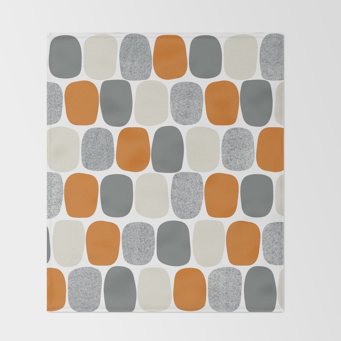 Wonky Ovals in Orange Throw Blanket Gallery Image 2