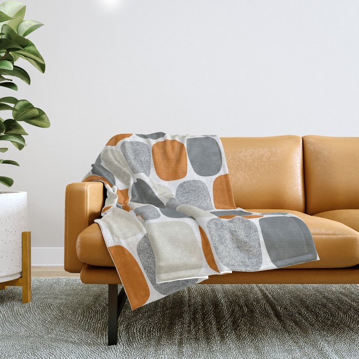 Wonky Ovals in Orange Throw Blanket Gallery Image 1