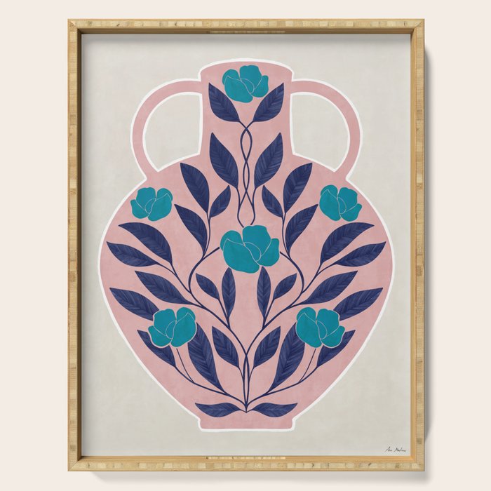 Vase of roses Serving Tray Gallery Image 1